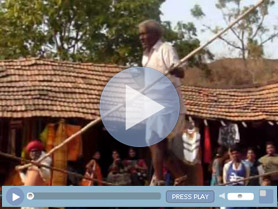 Folk Artist Jumping on the rope during Shilpgram Festival, Udaipur.